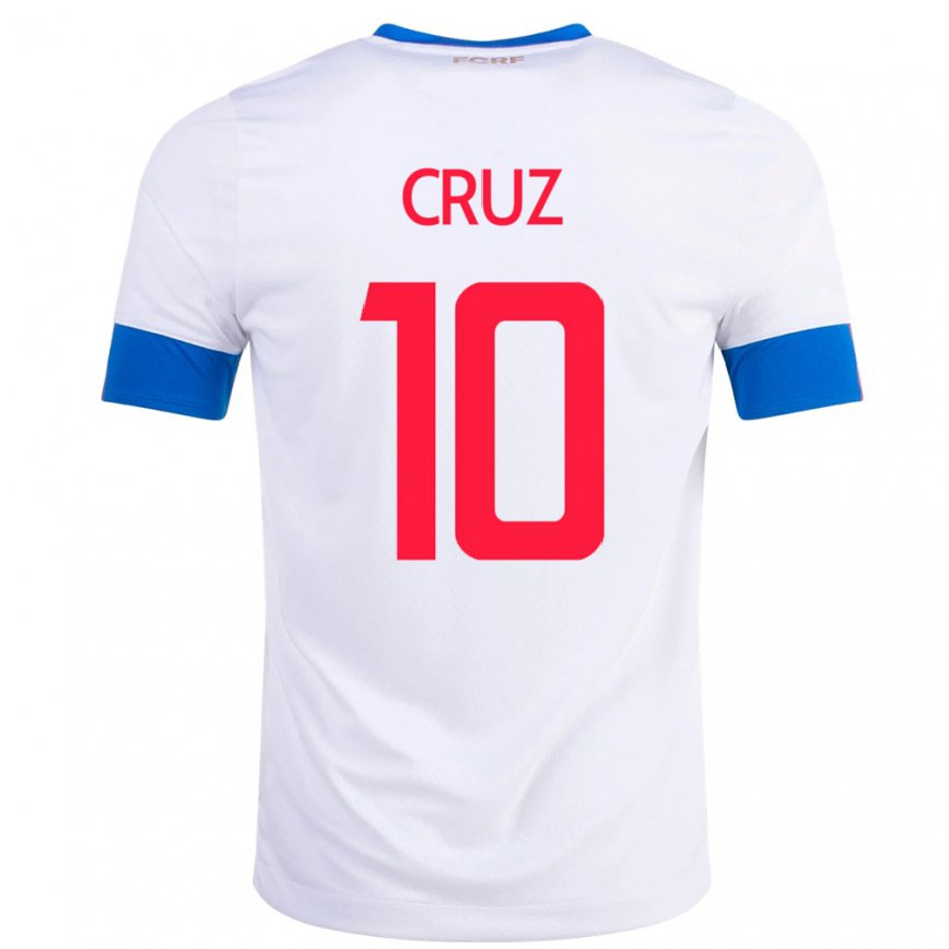Hombre Camiseta Costa Rica Shirley Cruz #10 Blanco 2ª Equipación 22-24 México
