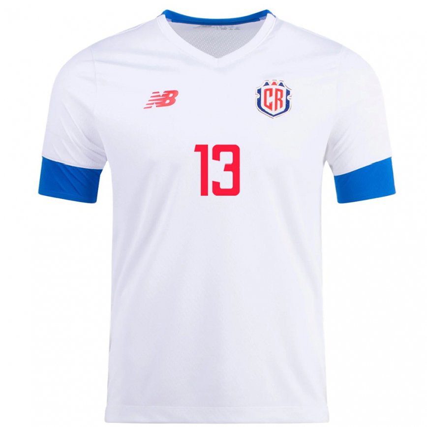 Hombre Camiseta Costa Rica Emilie Valenciano #13 Blanco 2ª Equipación 22-24 México