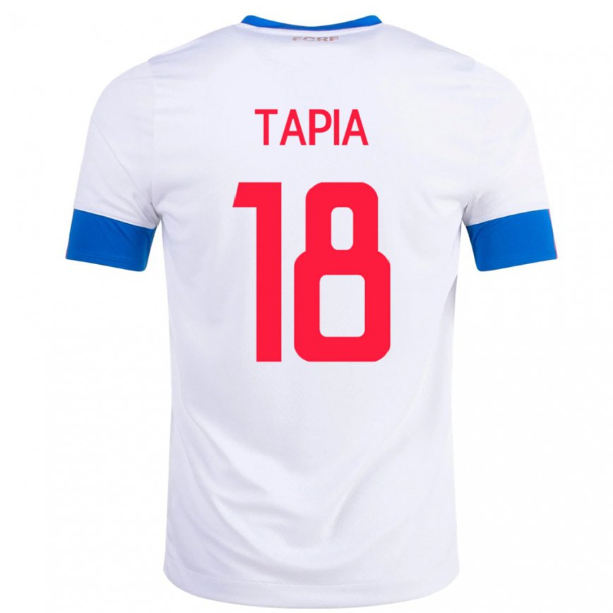 Hombre Camiseta Costa Rica Priscilla Tapia #18 Blanco 2ª Equipación 22-24 México
