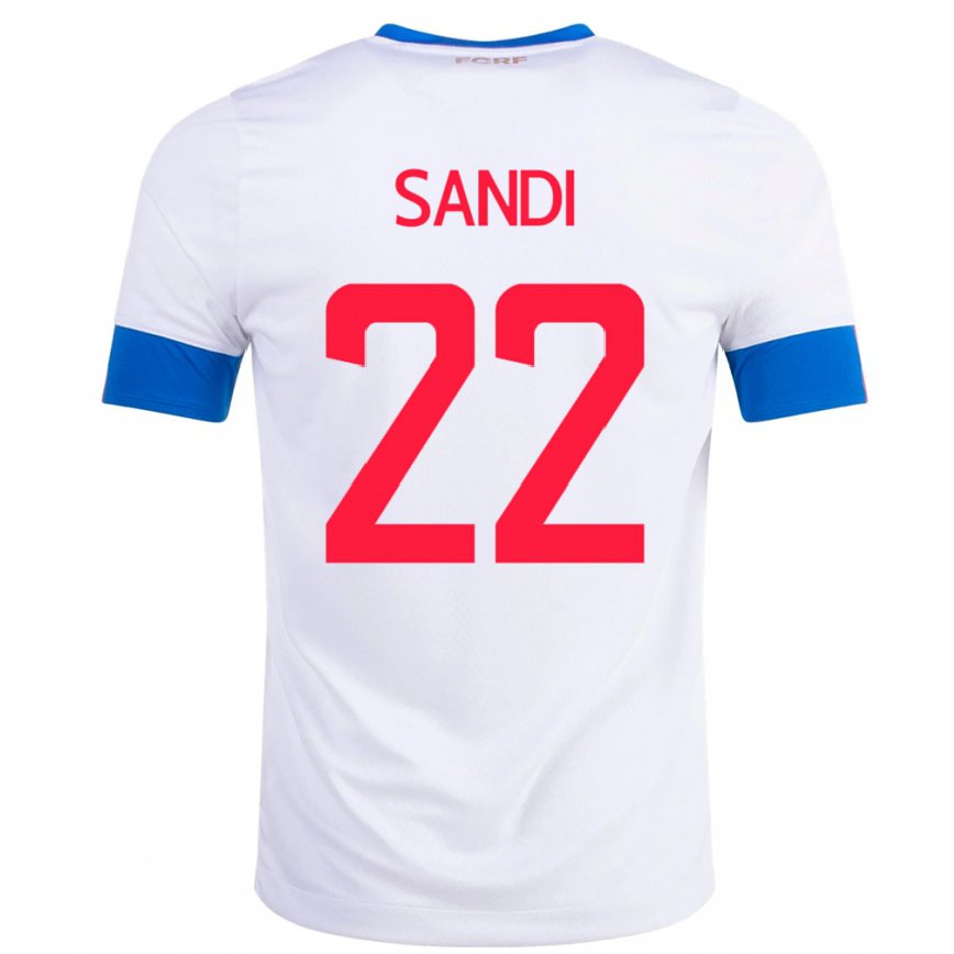 Hombre Camiseta Costa Rica Cristel Sandi #22 Blanco 2ª Equipación 22-24 México