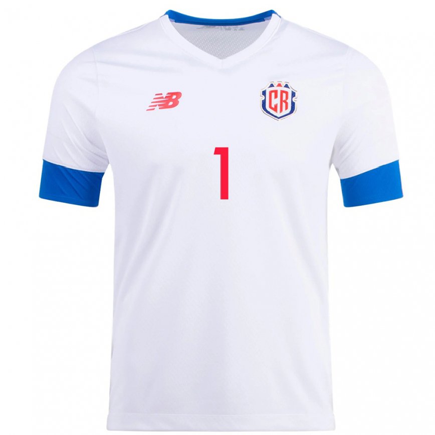 Hombre Camiseta Costa Rica Abraham Madriz #1 Blanco 2ª Equipación 22-24 México