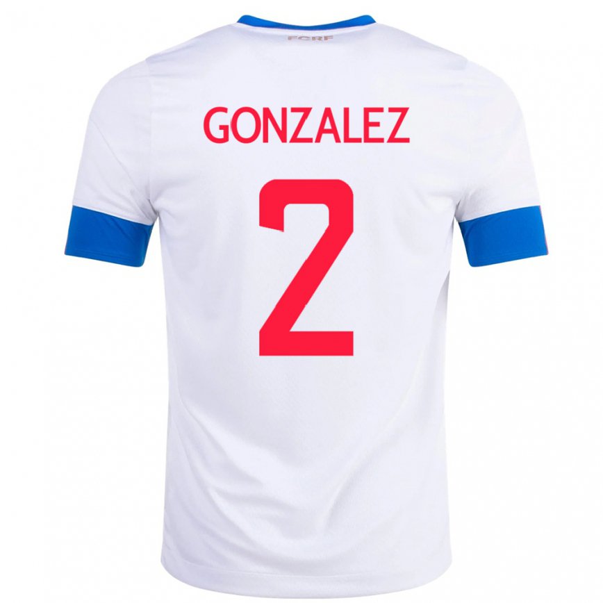 Hombre Camiseta Costa Rica Julian Gonzalez #2 Blanco 2ª Equipación 22-24 México
