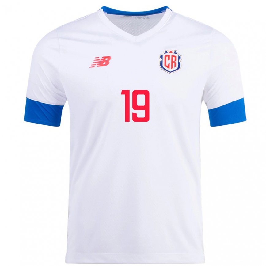 Hombre Camiseta Costa Rica Fabricio Aleman #19 Blanco 2ª Equipación 22-24 México