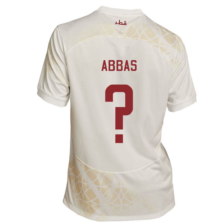 Hombre Camiseta Catar Nasser Abbas #0 Beis Dorado 2ª Equipación 22-24 México