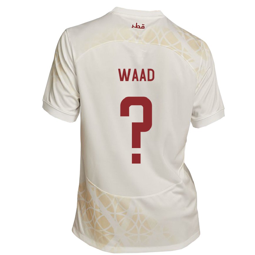 Hombre Camiseta Catar Mohammad Waad #0 Beis Dorado 2ª Equipación 22-24 México