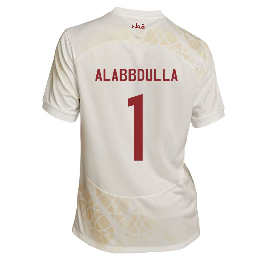 Hombre Camiseta Catar Latifa Alabbdulla #1 Beis Dorado 2ª Equipación 22-24 México