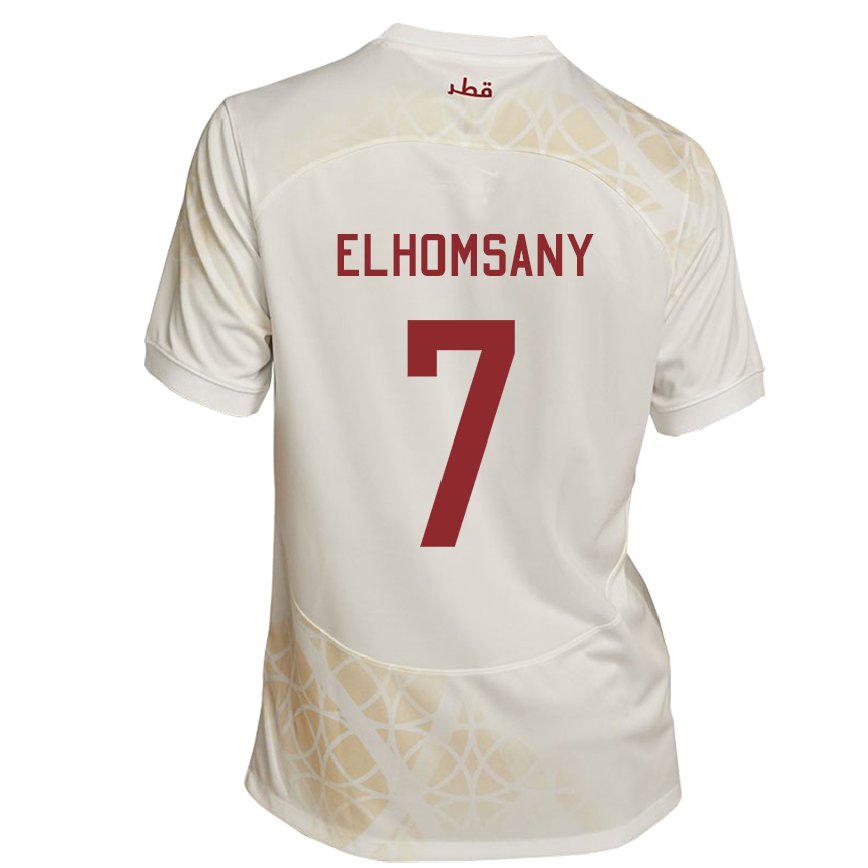 Hombre Camiseta Catar Yasmeen Elhomsany #7 Beis Dorado 2ª Equipación 22-24 México