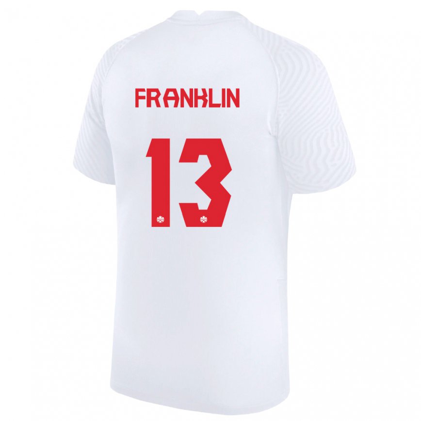 Hombre Camiseta Canadá Kobe Franklin #13 Blanco 2ª Equipación 22-24 México