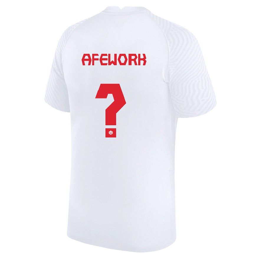 Hombre Camiseta Canadá Theo Afework #0 Blanco 2ª Equipación 22-24 México