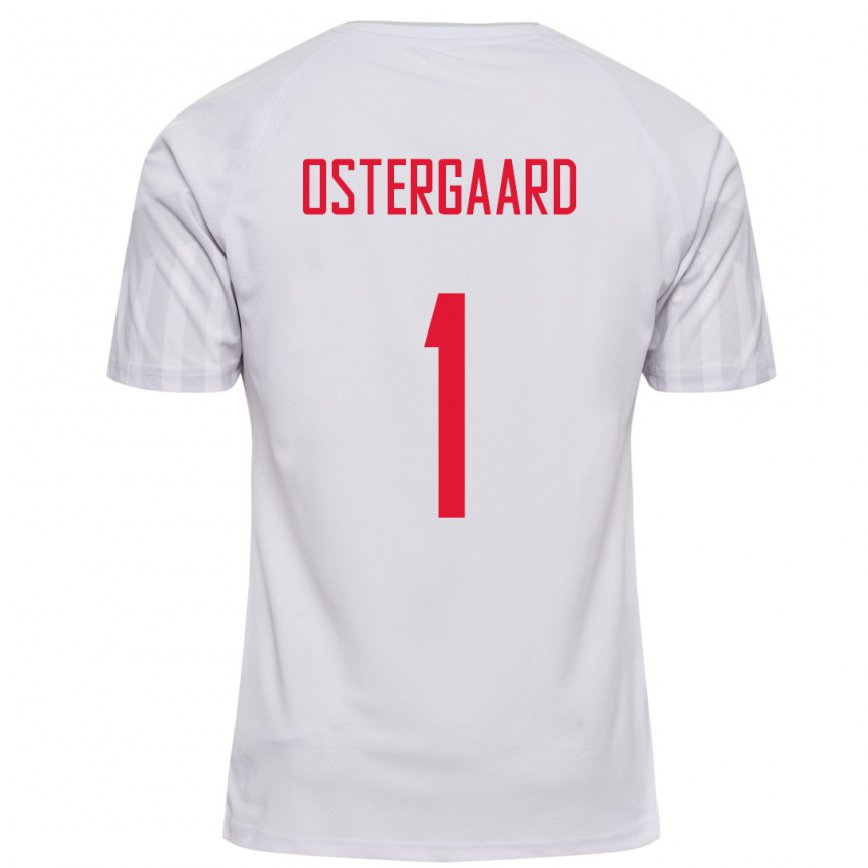 Hombre Camiseta Dinamarca Maja Bay Ostergaard #1 Blanco 2ª Equipación 22-24 México