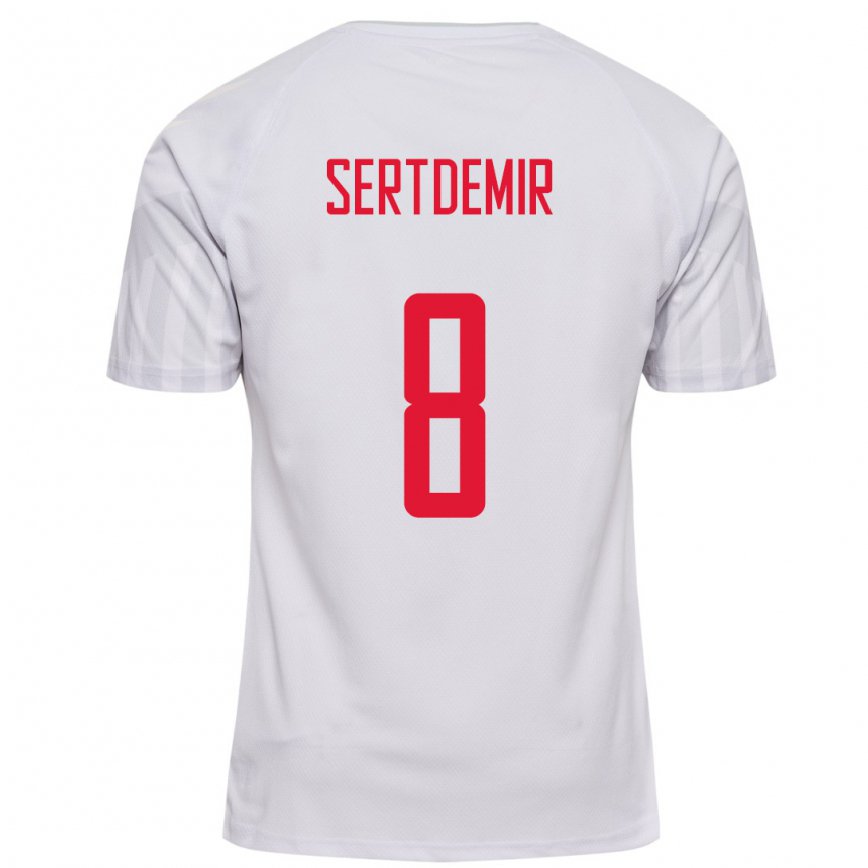 Hombre Camiseta Dinamarca Zidan Sertdemir #8 Blanco 2ª Equipación 22-24 México