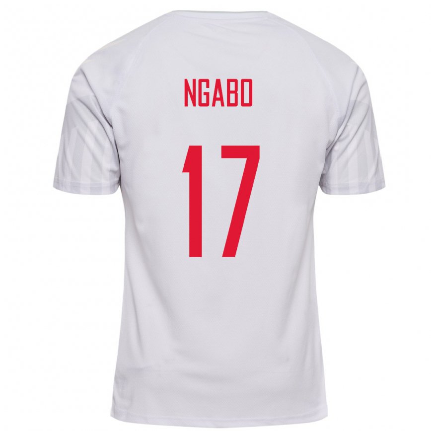 Hombre Camiseta Dinamarca Sanders Ngabo #17 Blanco 2ª Equipación 22-24 México