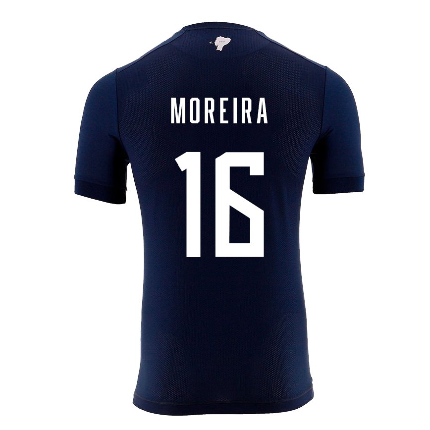 Hombre Camiseta Ecuador Ligia Moreira #16 Azul Marino 2ª Equipación 22-24 México