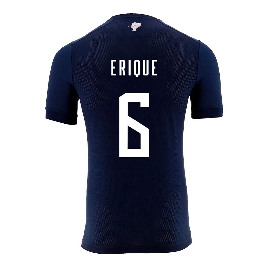 Hombre Camiseta Ecuador Yeltzin Erique #6 Azul Marino 2ª Equipación 22-24 México