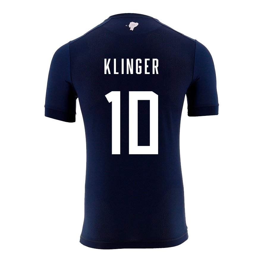 Hombre Camiseta Ecuador Jose Klinger #10 Azul Marino 2ª Equipación 22-24 México