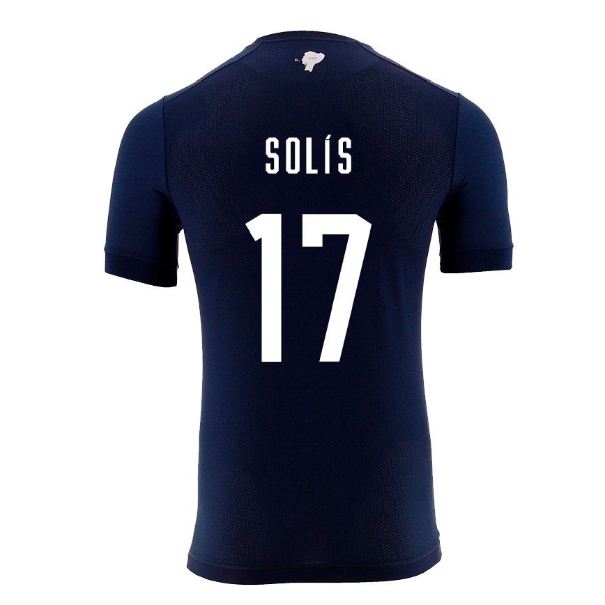 Hombre Camiseta Ecuador Mathias Solis #17 Azul Marino 2ª Equipación 22-24 México