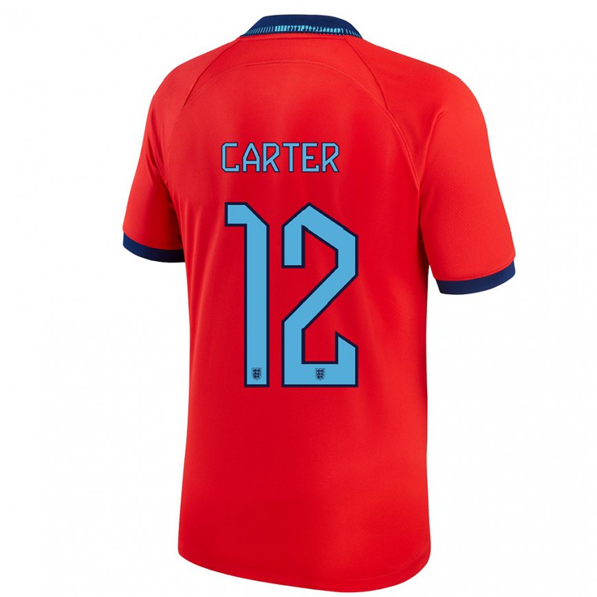 Hombre Camiseta Inglaterra Jess Carter #12 Rojo 2ª Equipación 22-24 México