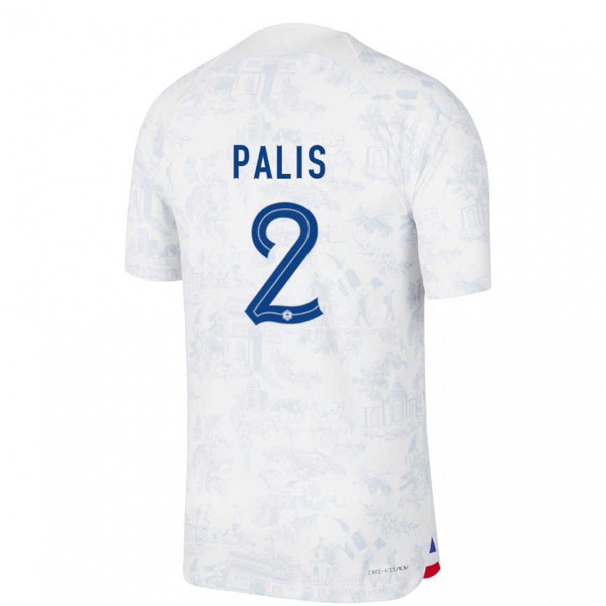 Hombre Camiseta Francia Ella Palis #2 Blanco Azul 2ª Equipación 22-24 México