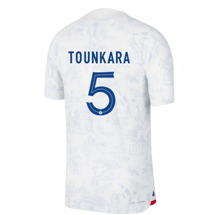 Hombre Camiseta Francia Aissatou Tounkara #5 Blanco Azul 2ª Equipación 22-24 México