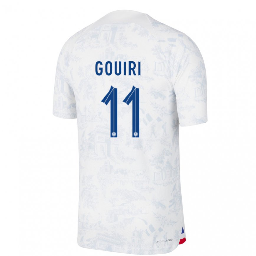 Hombre Camiseta Francia Amine Gouiri #11 Blanco Azul 2ª Equipación 22-24 México
