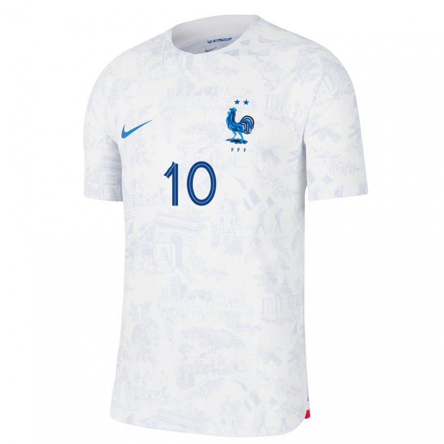 Hombre Camiseta Francia Loum Tchaouna #10 Blanco Azul 2ª Equipación 22-24 México
