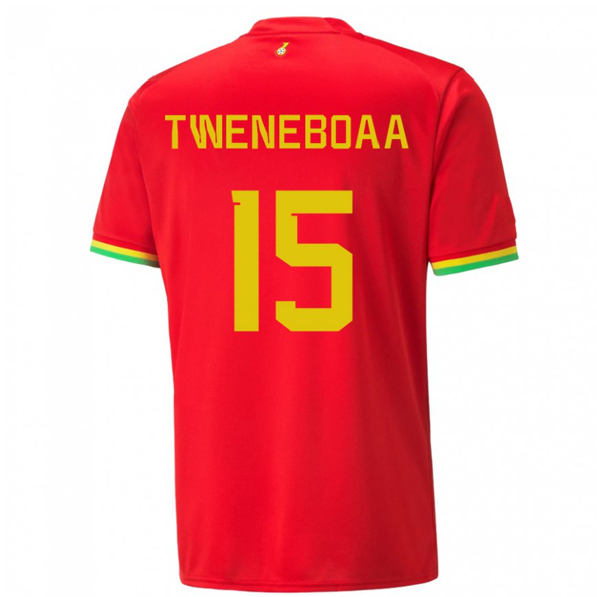 Hombre Camiseta Ghana Justice Tweneboaa #15 Rojo 2ª Equipación 22-24 México