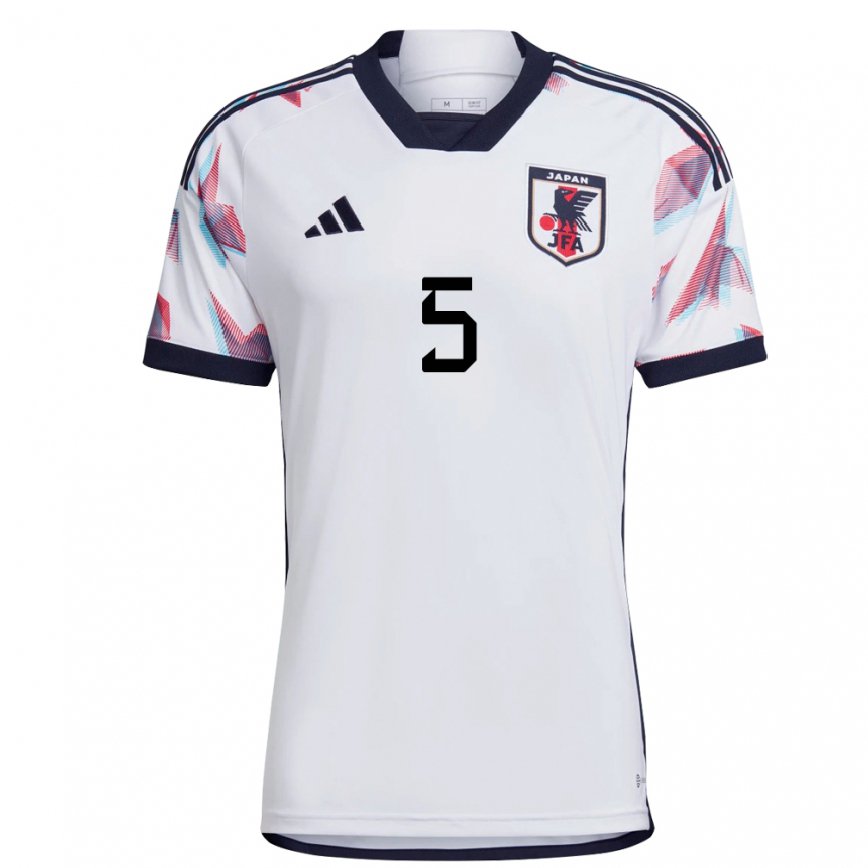 Hombre Camiseta Japón Yoshihiro Shimoda #5 Blanco 2ª Equipación 22-24 México