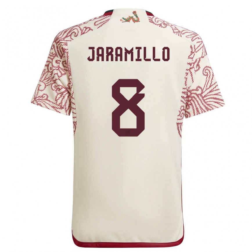 Hombre Camiseta México Carolina Jaramillo #8 Maravilla Blanco Rojo 2ª Equipación 22-24 México