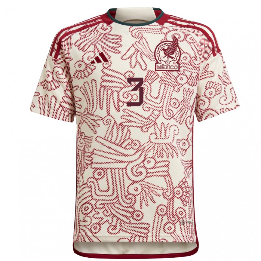 Hombre Camiseta México Antonio Leone #3 Maravilla Blanco Rojo 2ª Equipación 22-24 México