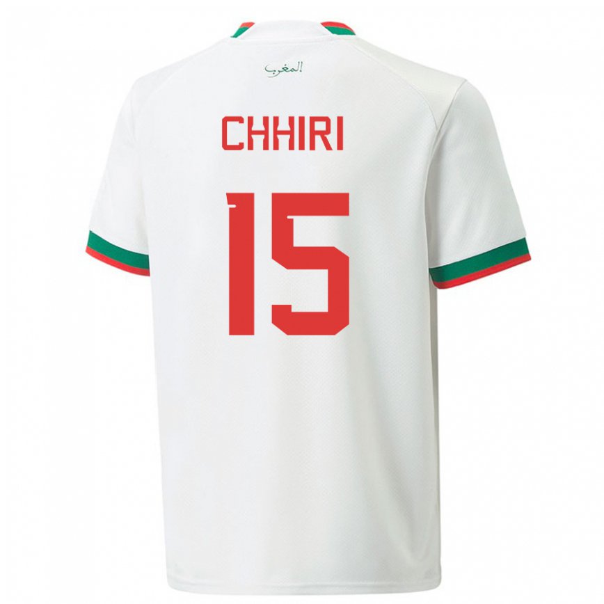 Hombre Camiseta Marruecos Ghizlane Chhiri #15 Blanco 2ª Equipación 22-24 México