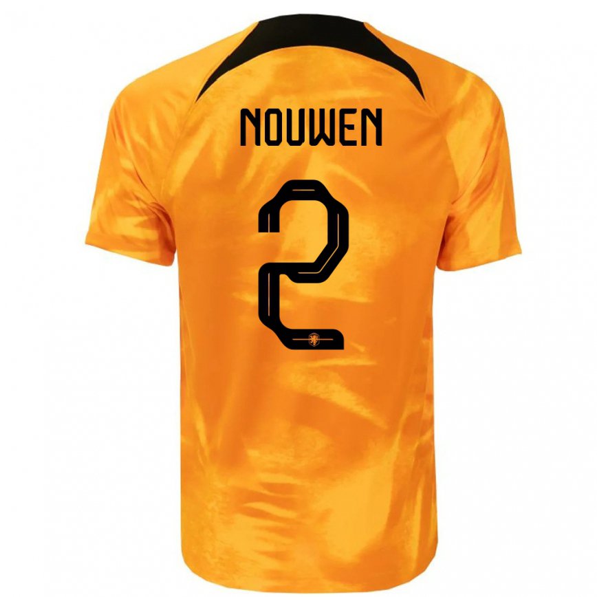 Mujer Camiseta Países Bajos Aniek Nouwen #2 Naranja Láser 1ª Equipación 22-24 México