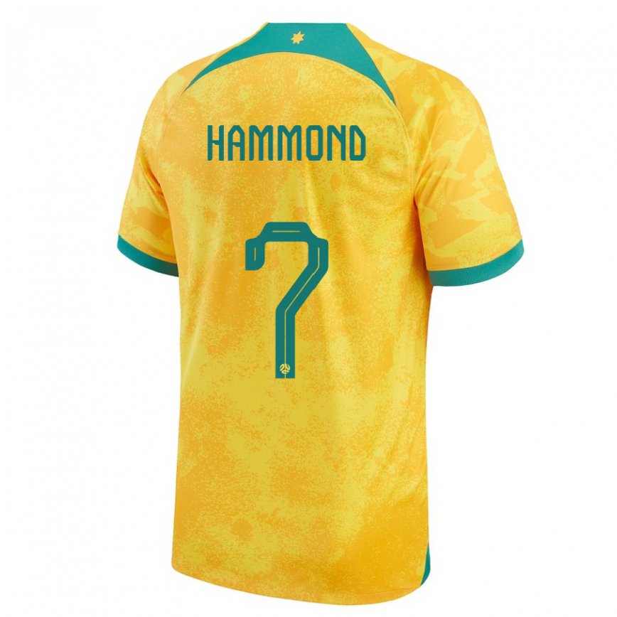 Mujer Camiseta Australia Tristan Hammond #7 Dorado 1ª Equipación 22-24 México