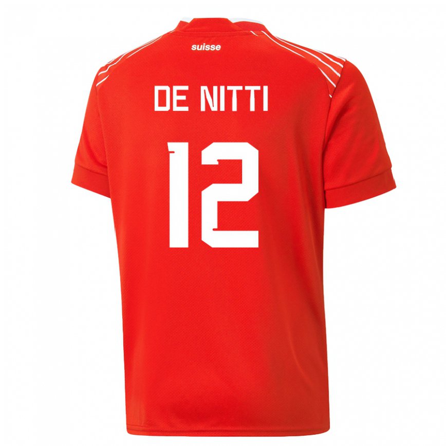 Mujer Camiseta Suiza Gianni De Nitti #12 Rojo 1ª Equipación 22-24 México