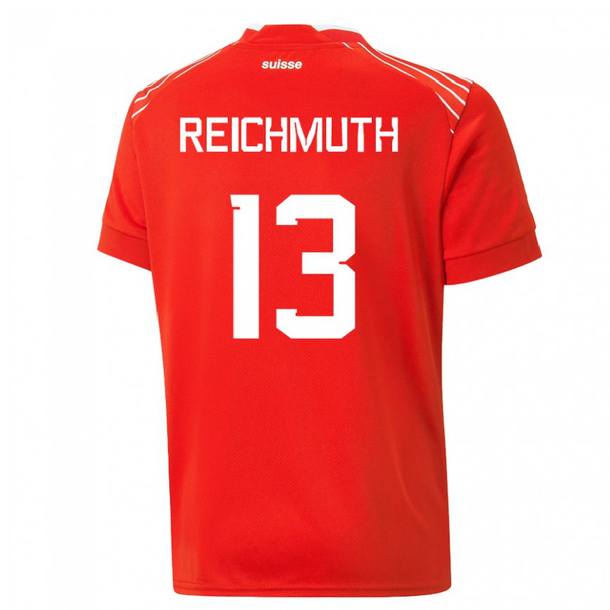 Mujer Camiseta Suiza Miguel Reichmuth #13 Rojo 1ª Equipación 22-24 México