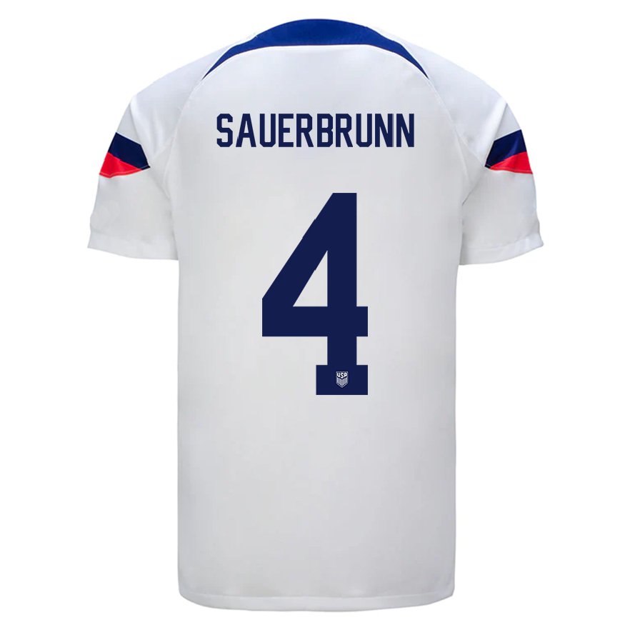 Mujer Camiseta Estados Unidos Becky Sauerbrunn #4 Blanco 1ª Equipación 22-24 México