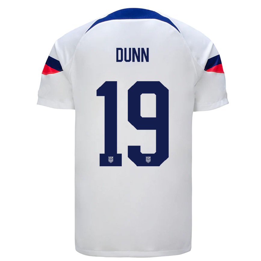 Mujer Camiseta Estados Unidos Crystal Dunn #19 Blanco 1ª Equipación 22-24 México