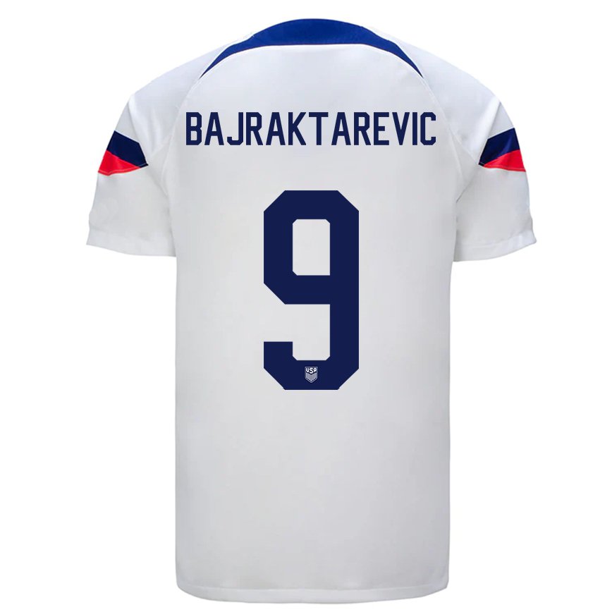 Mujer Camiseta Estados Unidos Esmir Bajraktarevic #9 Blanco 1ª Equipación 22-24 México