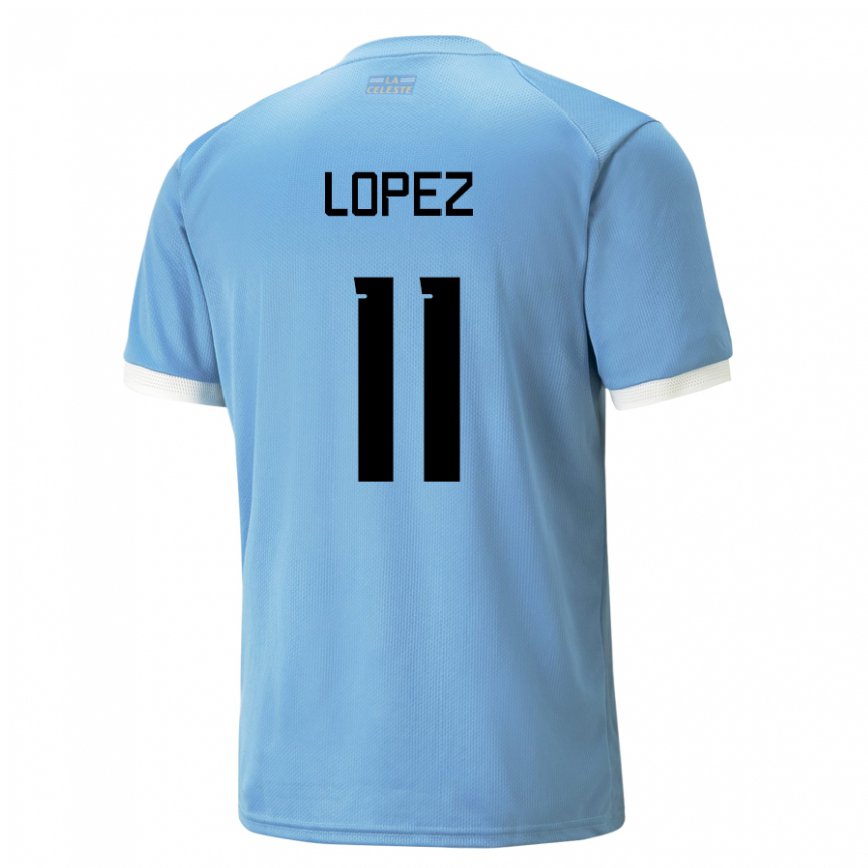 Mujer Camiseta Uruguay Guillermo Lopez #11 Azul 1ª Equipación 22-24 México