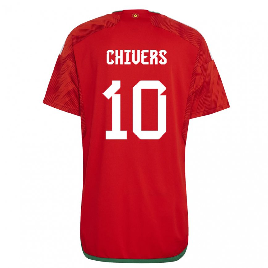 Mujer Camiseta Gales Chloe Chivers #10 Rojo 1ª Equipación 22-24 México