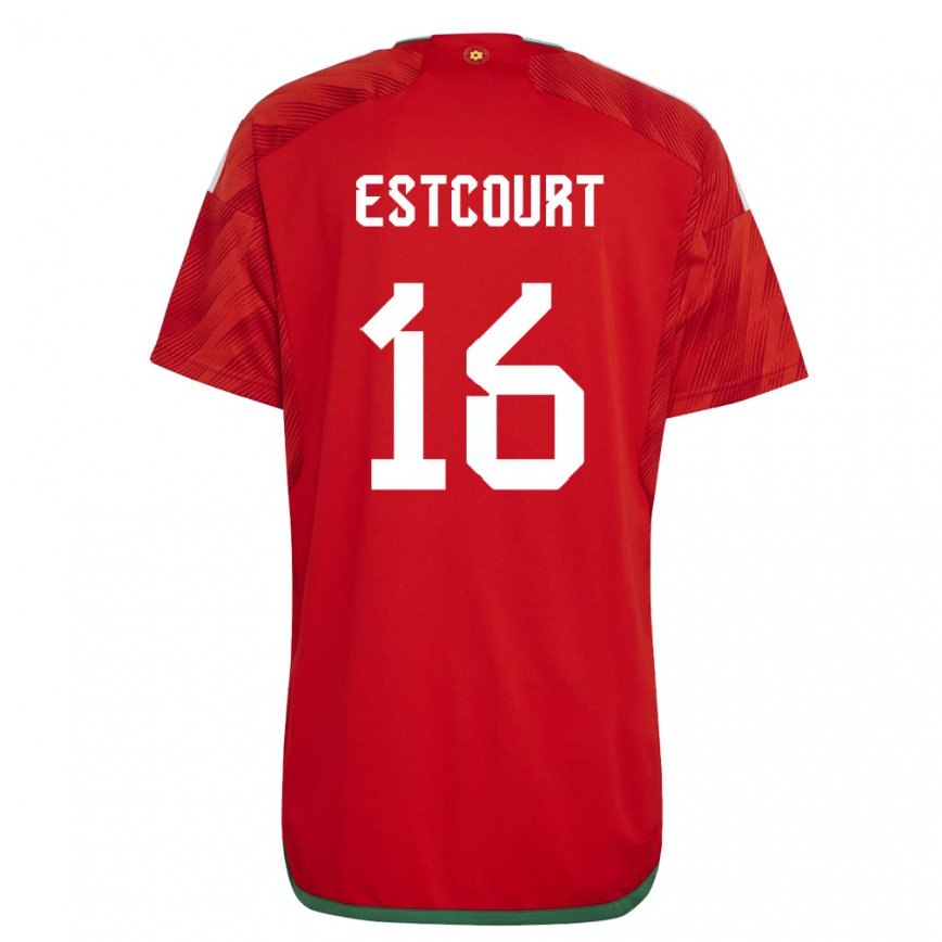 Mujer Camiseta Gales Charlotte Estcourt #16 Rojo 1ª Equipación 22-24 México
