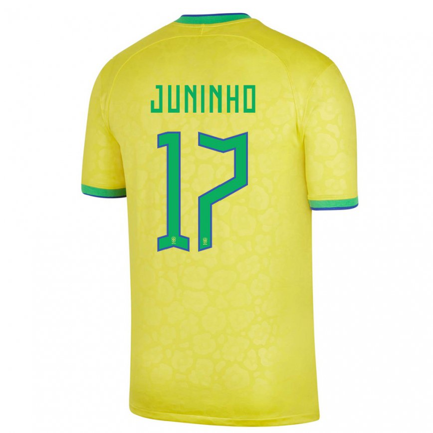 Mujer Camiseta Brasil Juninho #17 Amarillo 1ª Equipación 22-24 México