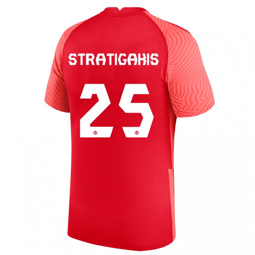 Mujer Camiseta Canadá Sarah Stratigakis #25 Rojo 1ª Equipación 22-24 México