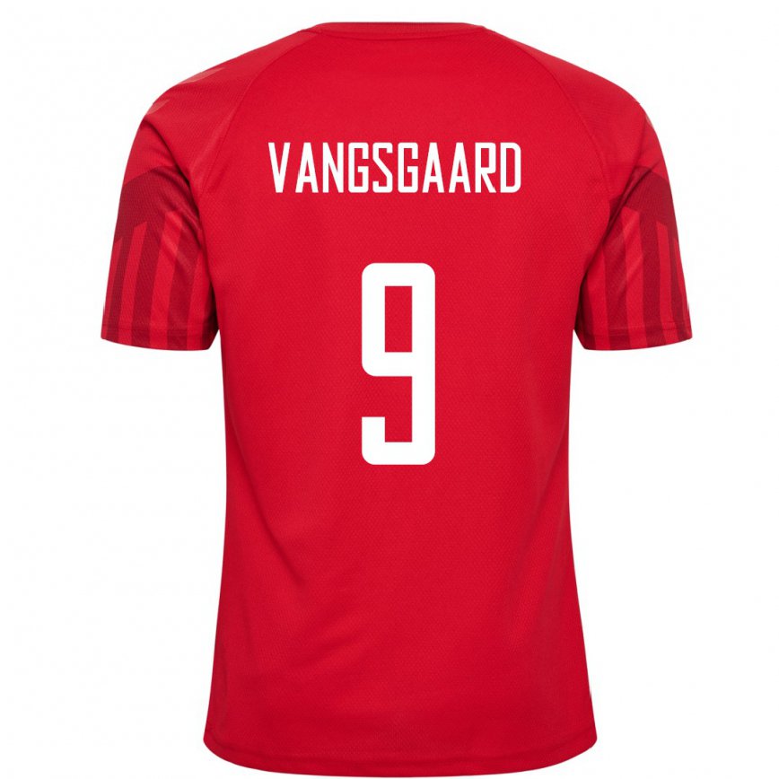 Mujer Camiseta Dinamarca Amalie Vangsgaard #9 Rojo 1ª Equipación 22-24 México