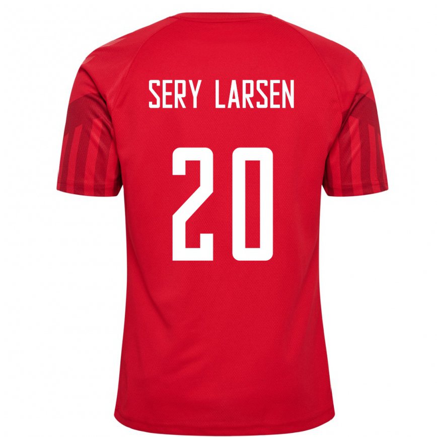 Mujer Camiseta Dinamarca Japhet Sery Larsen #20 Rojo 1ª Equipación 22-24 México