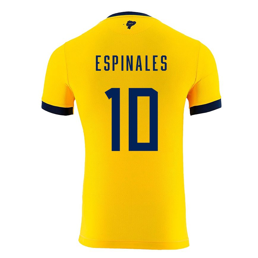 Mujer Camiseta Ecuador Joselyn Espinales #10 Amarillo 1ª Equipación 22-24 México