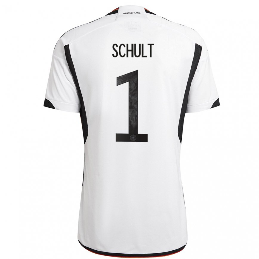 Mujer Camiseta Alemania Almuth Schult #1 Blanco Negro 1ª Equipación 22-24 México