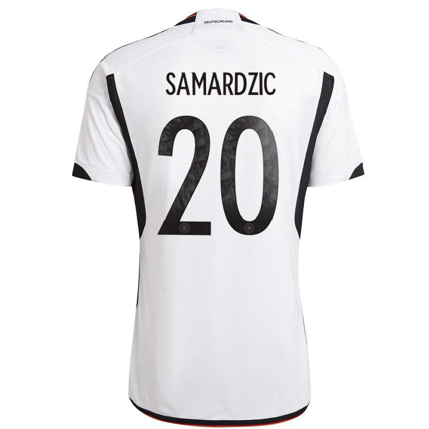 Mujer Camiseta Alemania Lazar Samardzic #20 Blanco Negro 1ª Equipación 22-24 México