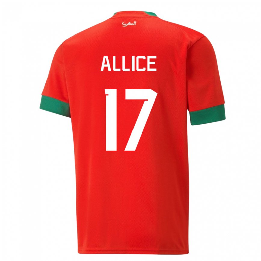 Mujer Camiseta Marruecos Eva Allice #17 Rojo 1ª Equipación 22-24 México