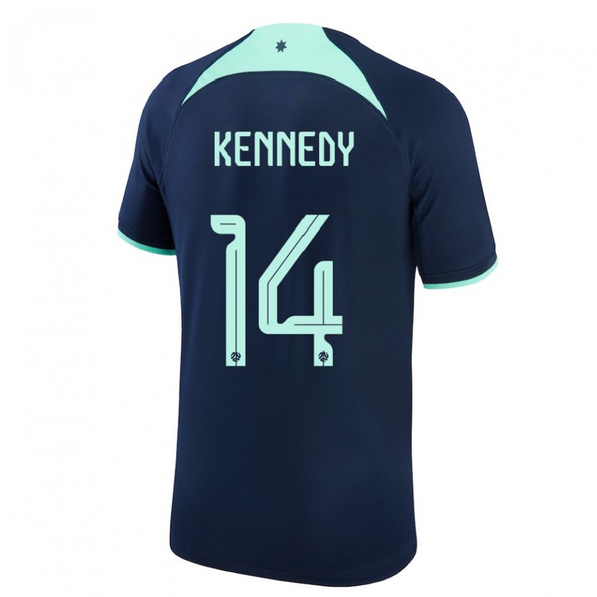 Mujer Camiseta Australia Alanna Kennedy #14 Azul Oscuro 2ª Equipación 22-24 México