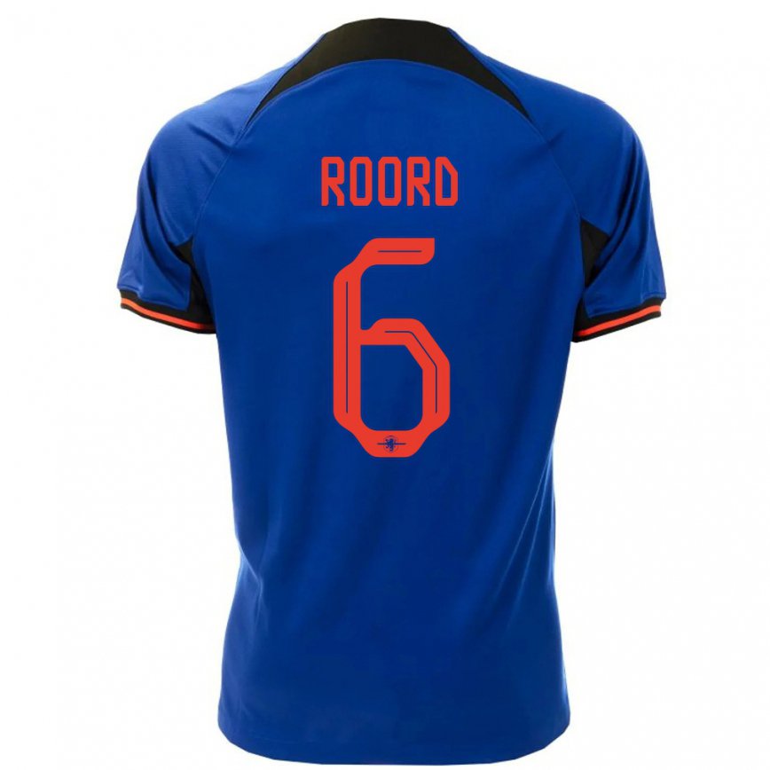 Mujer Camiseta Países Bajos Jill Roord #6 Azul Real 2ª Equipación 22-24 México